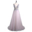 Best Sale Deep V-Neck Sexy Chiffon Beading Prom Dresses with Rhinestone,LB0138