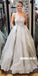 Silver A-line Sweetheart Ball Gown, Sparkly Backless Prom Dress with Pockets, FC2403