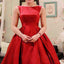 Blush red stain A-line bowknot cute unique formal freshman homecoming prom gown dress,BD0025