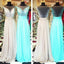 Junior Pretty See Through Back Blue Cheap Long Prom Dresses, WG291