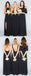 Black Chiffon Mismatched Eleagnt Long Wedding Bridesmaid Dresses, WG321