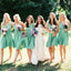Convertible Short Jersey Green Cheap Wedding Bridesmaid Dresses, WG336