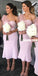Pink Mermaid One Shoulder Sweetheart Tulle Bridesmaid Dress, FC3895