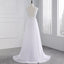 Long Wedding Dress, Chiffon Wedding Dress, Beach Bridal Dress, Cap Sleeve Wedding Dress, Lace Wedding Dress, Floor Length Wedding Dress, V-Back Wedding Dress, LB0391