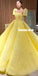 Chic A-line Tulle Sparkle Short Sleeves Prom Dresses, FC4253