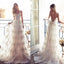 Long A-line Spaghetti V-back Sexy Lace Bridal Gown, Wedding Party Dress, WD0046