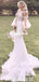 Charming Mermaid Spaghetti Straps Unique Long Sleeves Beaded Wedding Dresses, FC4899