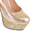Fashion High Heels Round Pointed Toe Sequin Wedding Bridal Shoes, S035