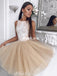 Honest A-line Tulle Sleeveless Lace Applique Homecoming Dress, FC5011