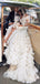 Off Shoulder Tulle Mermaid Unique Applique Slit Wedding Dresses, FC5156