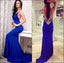 Popular Young Royal Blue Open Back Sexy Cheap Long Prom Dress, WG546