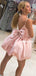 Spaghetti Straps A-line Satin Princess Homecoming Dress with Bow-knot, FC6136