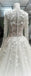 Lauxury Long Sleeves Charming Applique Lace Long Wedding Party Dresses, WG616