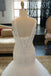 Crochet Pattern V Neck Beaded Trumpet Dramatic Lace Wedding Dress, WG641