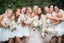 White Short Chiffon Bridesmaid Dress, Knee-Length Bridesmaid Dress, KX646