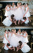 Short Knee-Length White Chiffon A-Line Sleeveless Bridesmaid Dress, KX647