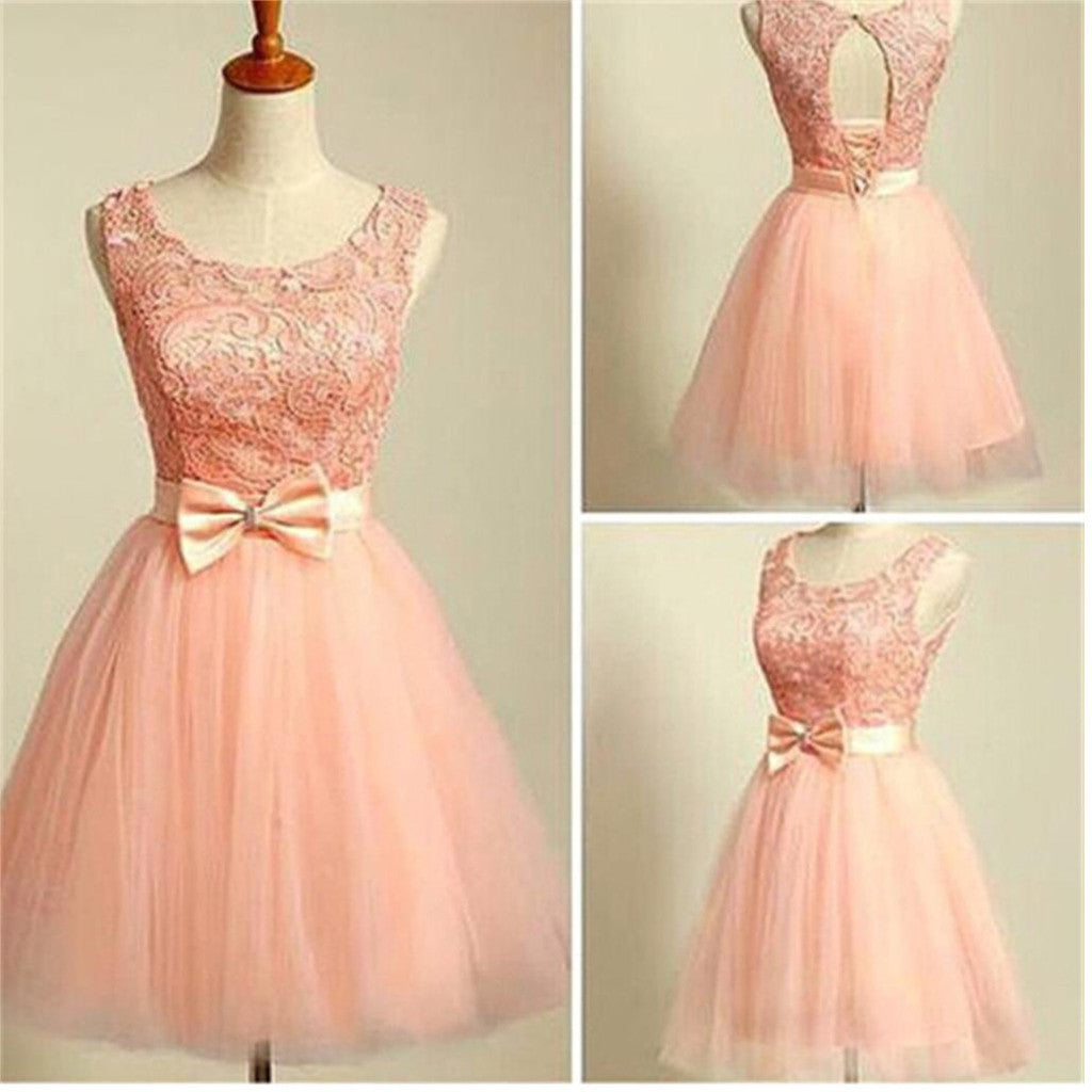 2016 peach pink lace lovely for teens modest formal homecoming prom gowns dress,BD0080