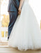 Sweet Heart Neckline  Lace Top A-Line Backless Tulle Simple Wedding Dresses, FC1471